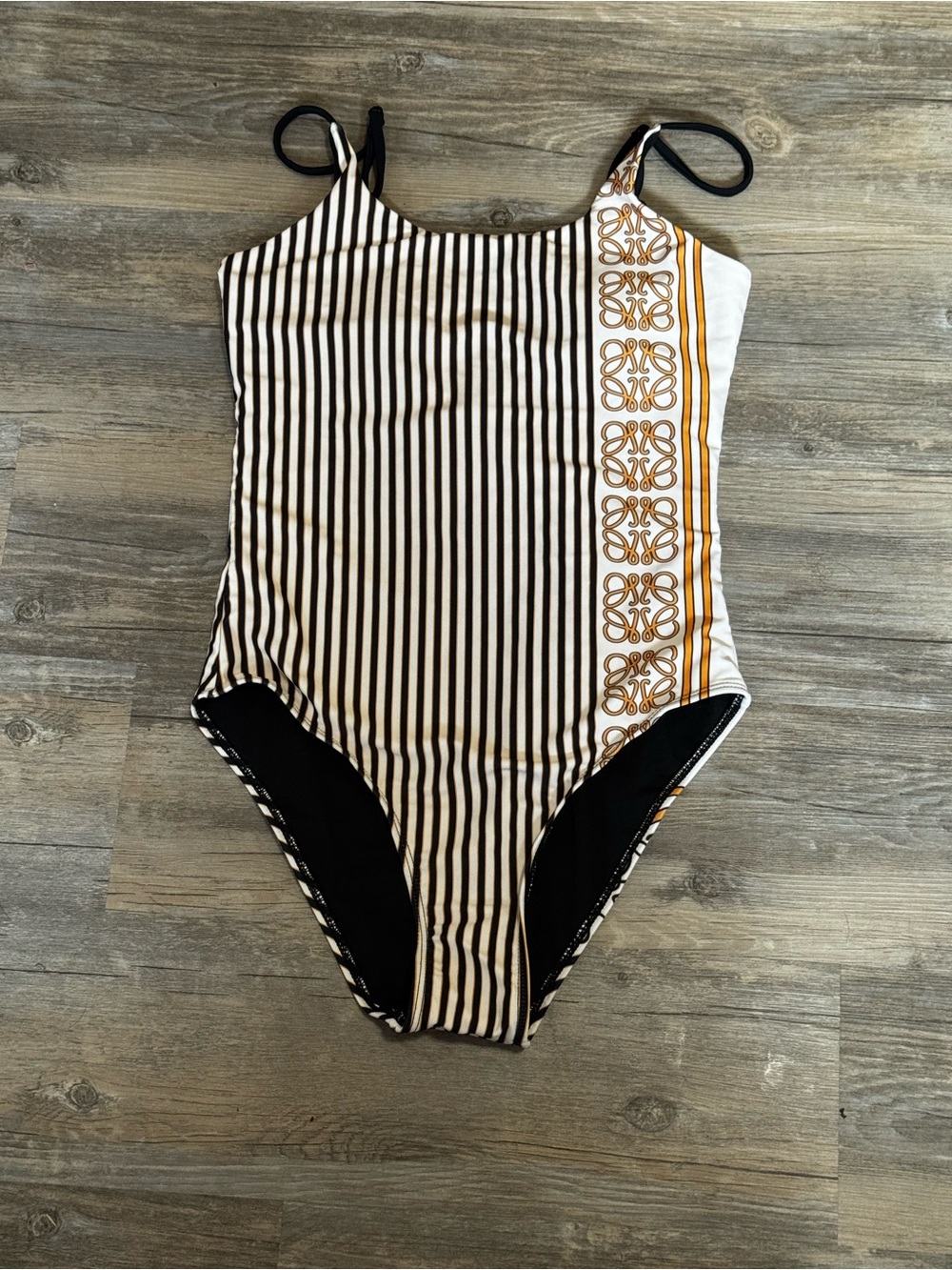 Loewe Paula's Ibiza Anagram Striped Swimsuit